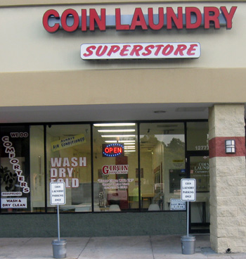 Coin laundromat store